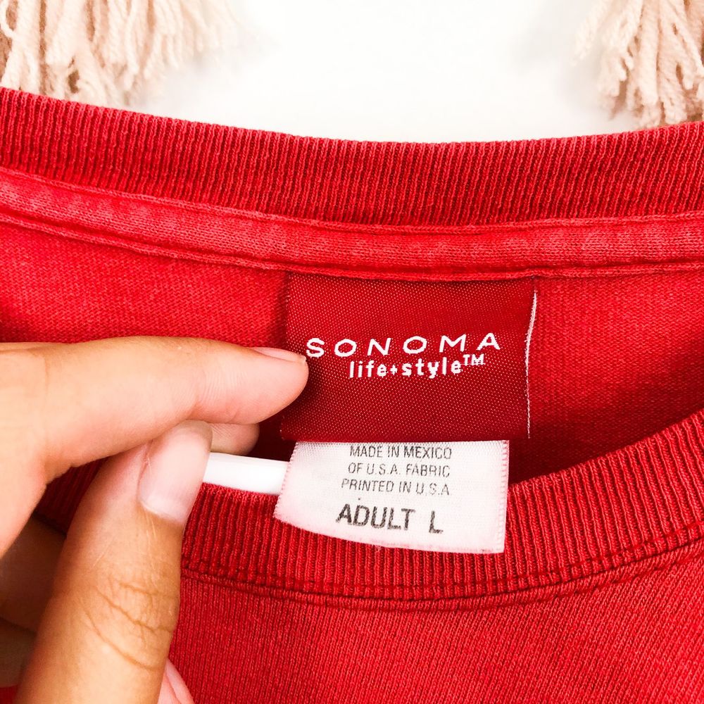 USA Sonoma Red Bleached Dip Dye Oversized Tee - Picture 6 of 6